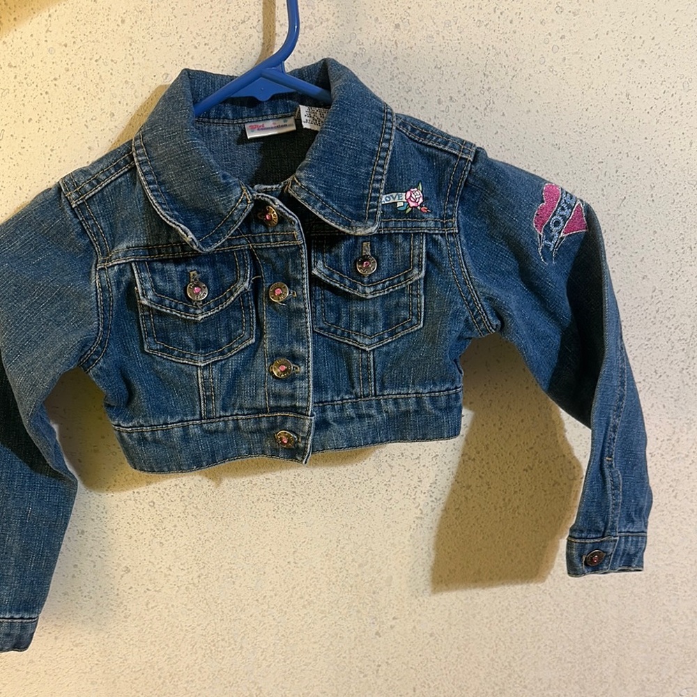 Charming Kids Denim Jacket with Embroidery